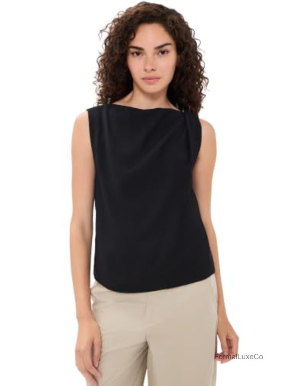 Vince Draped Shoulder Sleeveless Top